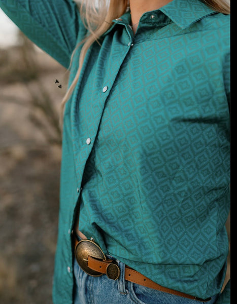 Kingman Turquoise Pearl Snap Top