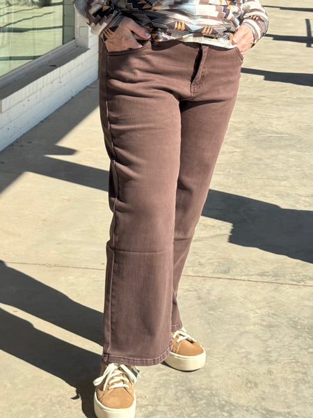 Dark Brown Denim Jeans