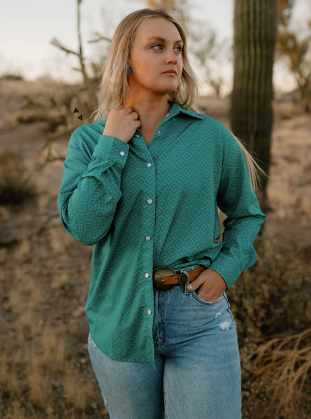 Kingman Turquoise Pearl Snap Top