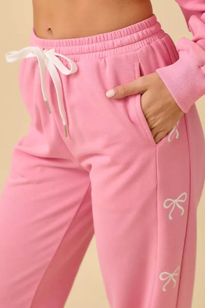 Loungewear Hoodie Set with Ribbon Detail