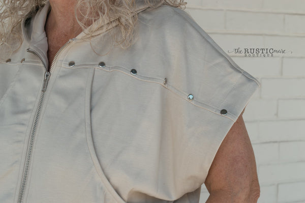 Zip Front Top with Hoodie