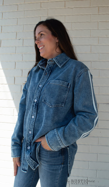 Denim Button Down Shacket