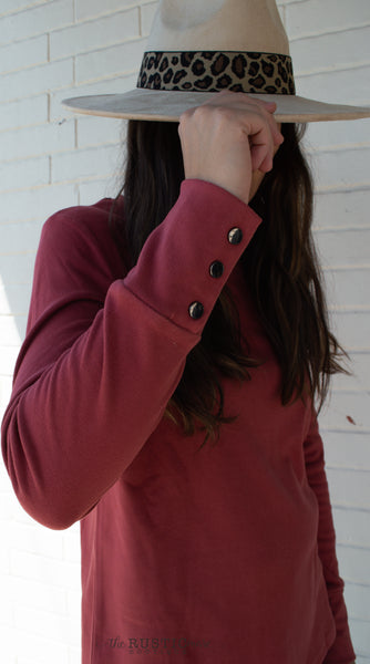 Brick Top with Snap Cuff