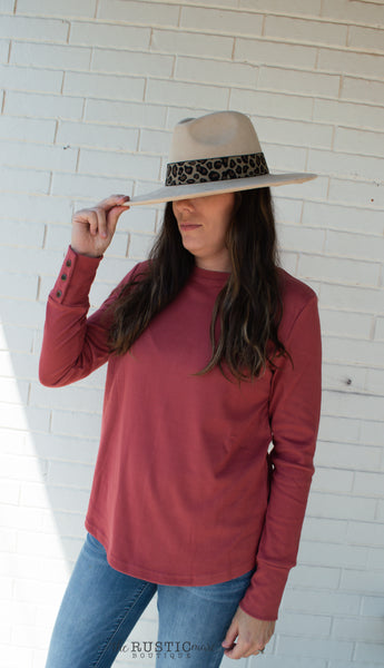 Brick Top with Snap Cuff