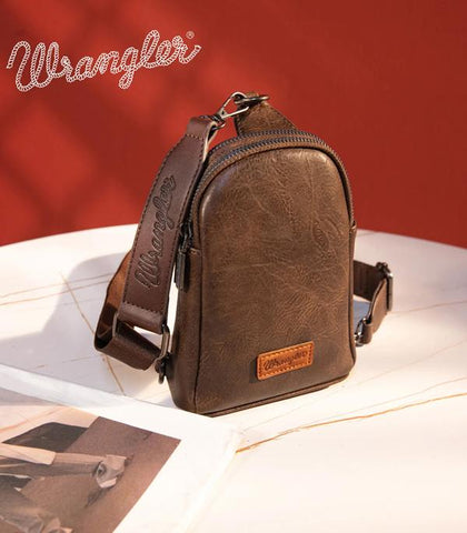 Wrangler Leather Sling Bag / Cross Body Purse