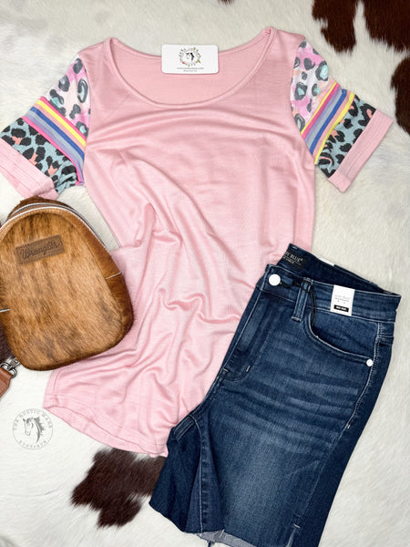 Serenity Patchwork Short Sleeve Top