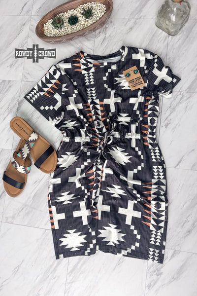 Black Aztec Print Dress