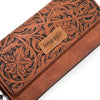 Tooled Tri-fold RFID Wallet/Wristlet