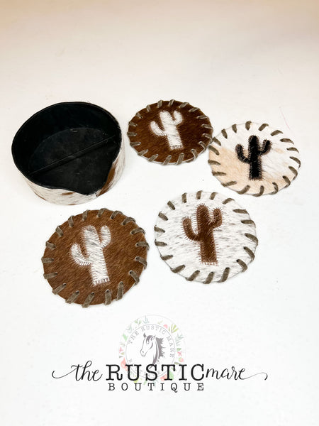 Genuine Cowhide Coaster Set