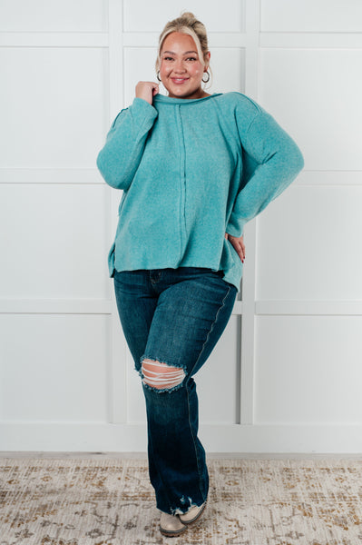 Simple Silhouette Sweater in Dusty Teal