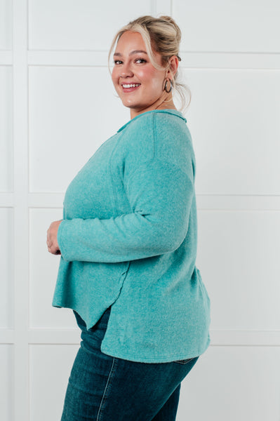 Simple Silhouette Sweater in Dusty Teal