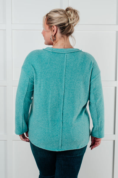 Simple Silhouette Sweater in Dusty Teal