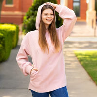 Pink Textured Hoodie