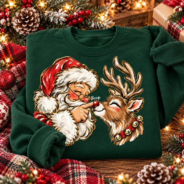 Santa Reindeer Boop Tee or Sweatshirt