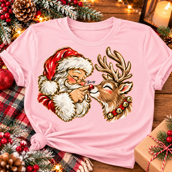 Santa Reindeer Boop Tee or Sweatshirt