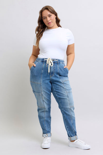 Judy Blue Cuffed Cargo Denim Jogger