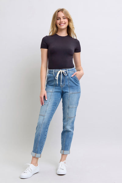 Judy Blue Cuffed Cargo Denim Jogger