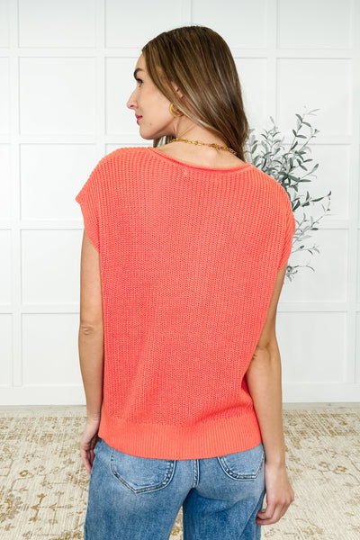 Coral V-neck Top