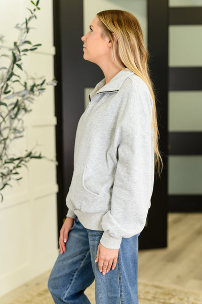 Half Zip Pullover in Grey