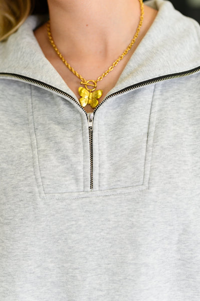 Half Zip Pullover in Grey