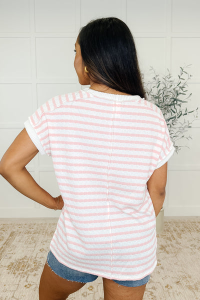 Pink Streak Dolman Sleeve Top