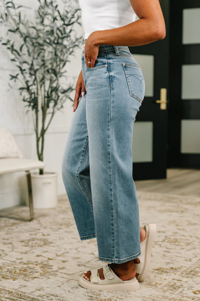 Mid Rise Wide Leg Ankle Judy Blue Jeans