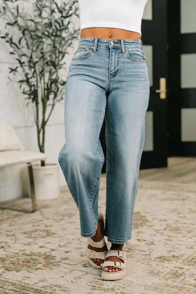 Mid Rise Wide Leg Ankle Judy Blue Jeans