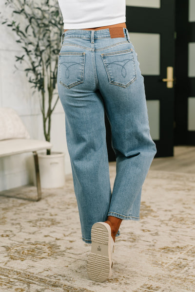 Mid Rise Wide Leg Ankle Judy Blue Jeans