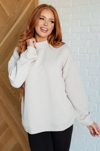 Textured Mock Neck Pullover