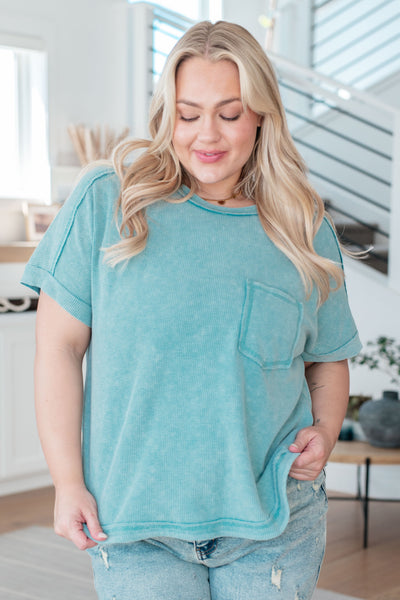 Turquoise Mineral Wash Top