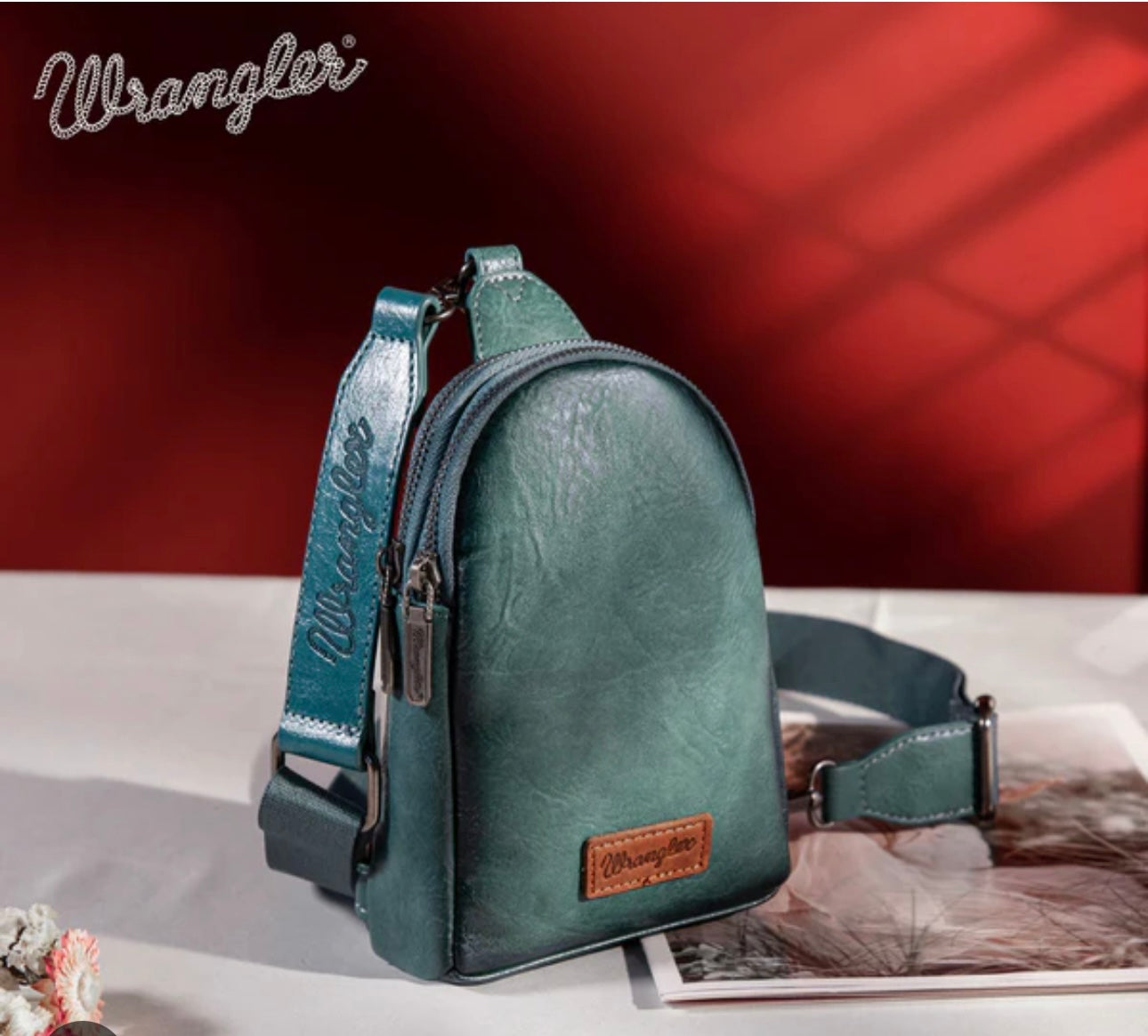Wrangler Leather Sling Bag / Cross Body Purse