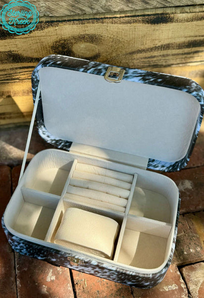 Cowhide Print Jewelry Box