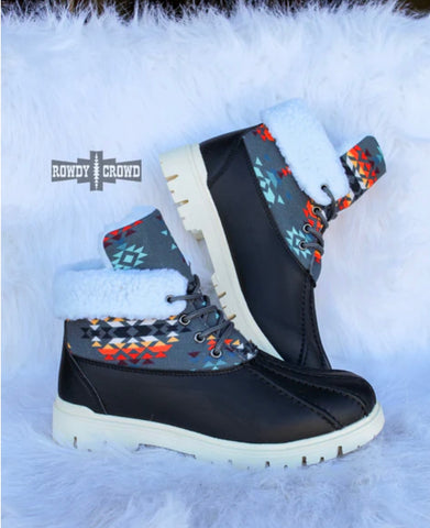 Leather Aztec Duck Boots