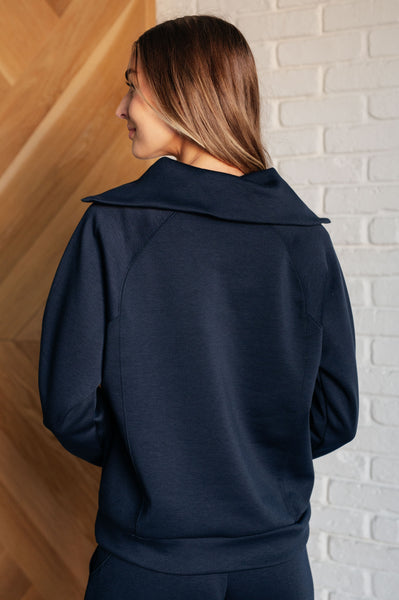 Hamptons Half Zip Pullover in Navy