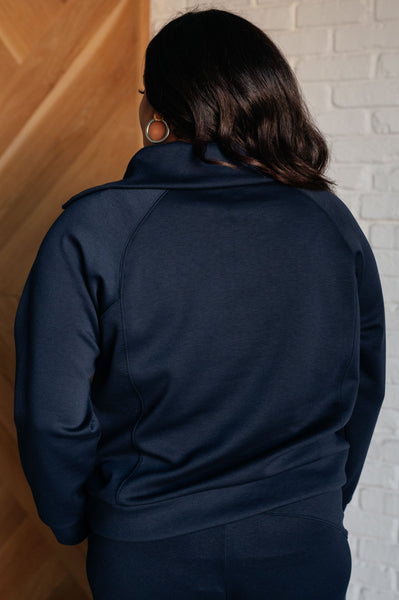 Hamptons Half Zip Pullover in Navy