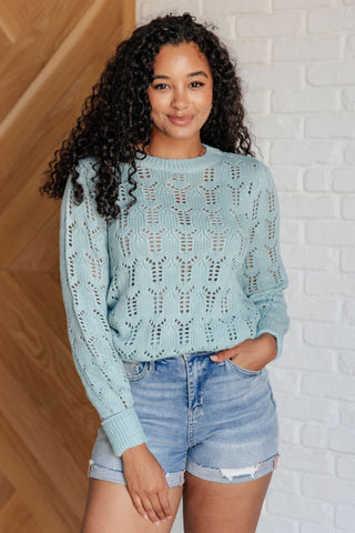 Pointelle Knit Sweater Top