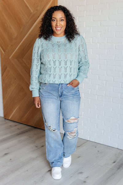 Pointelle Knit Sweater Top