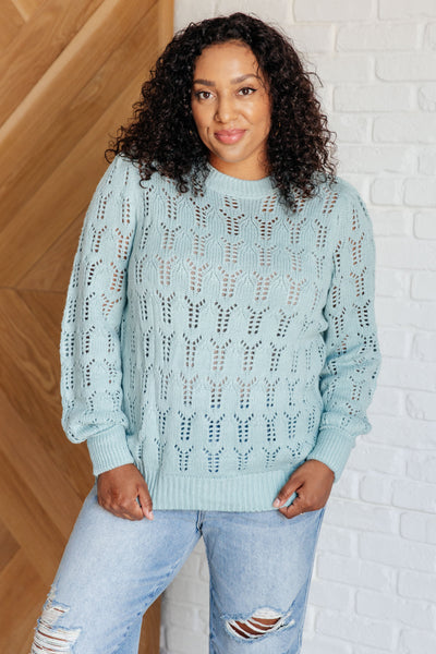 Pointelle Knit Sweater Top