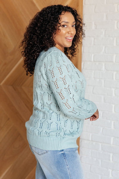 Pointelle Knit Sweater Top