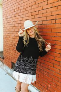Embroidery Black Top