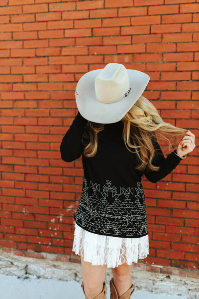 Embroidery Black Top