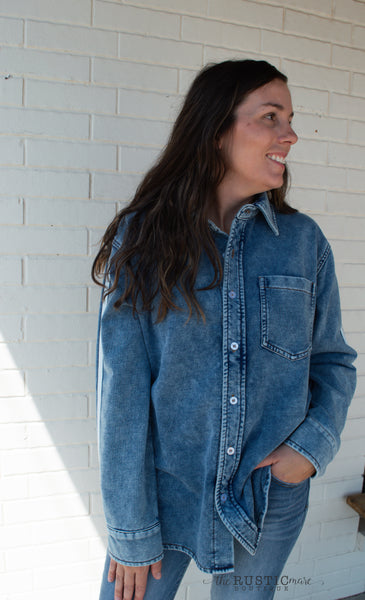 Denim Button Down Shacket
