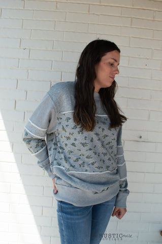 Grey Color Block Sweater