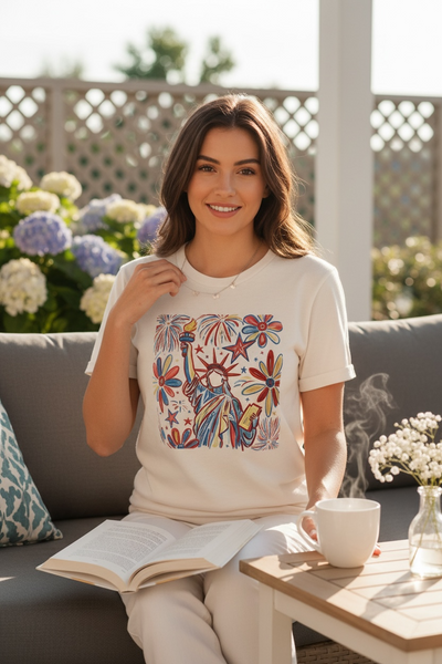 Statue of Liberty Watercolor Tee