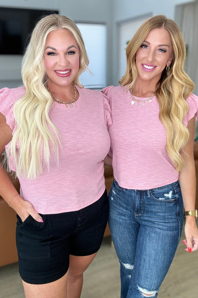 Especially Sweet Pink Ruffle Sleeve Top