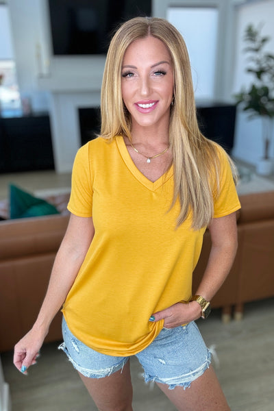 V-Neck Top in Mustard