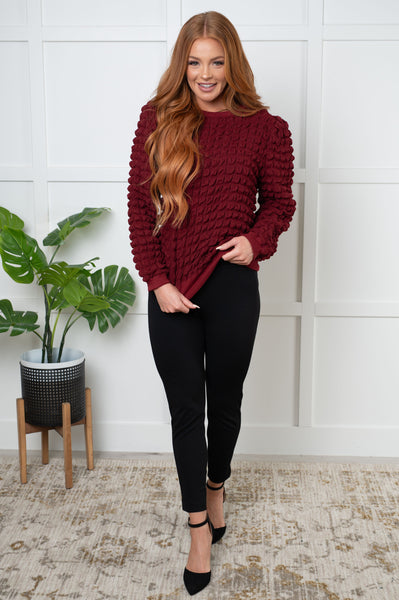 Deep Burgundy Bubble Pullover