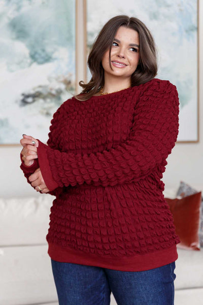 Deep Burgundy Bubble Pullover