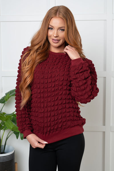 Deep Burgundy Bubble Pullover