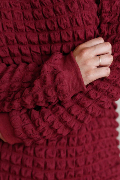 Deep Burgundy Bubble Pullover